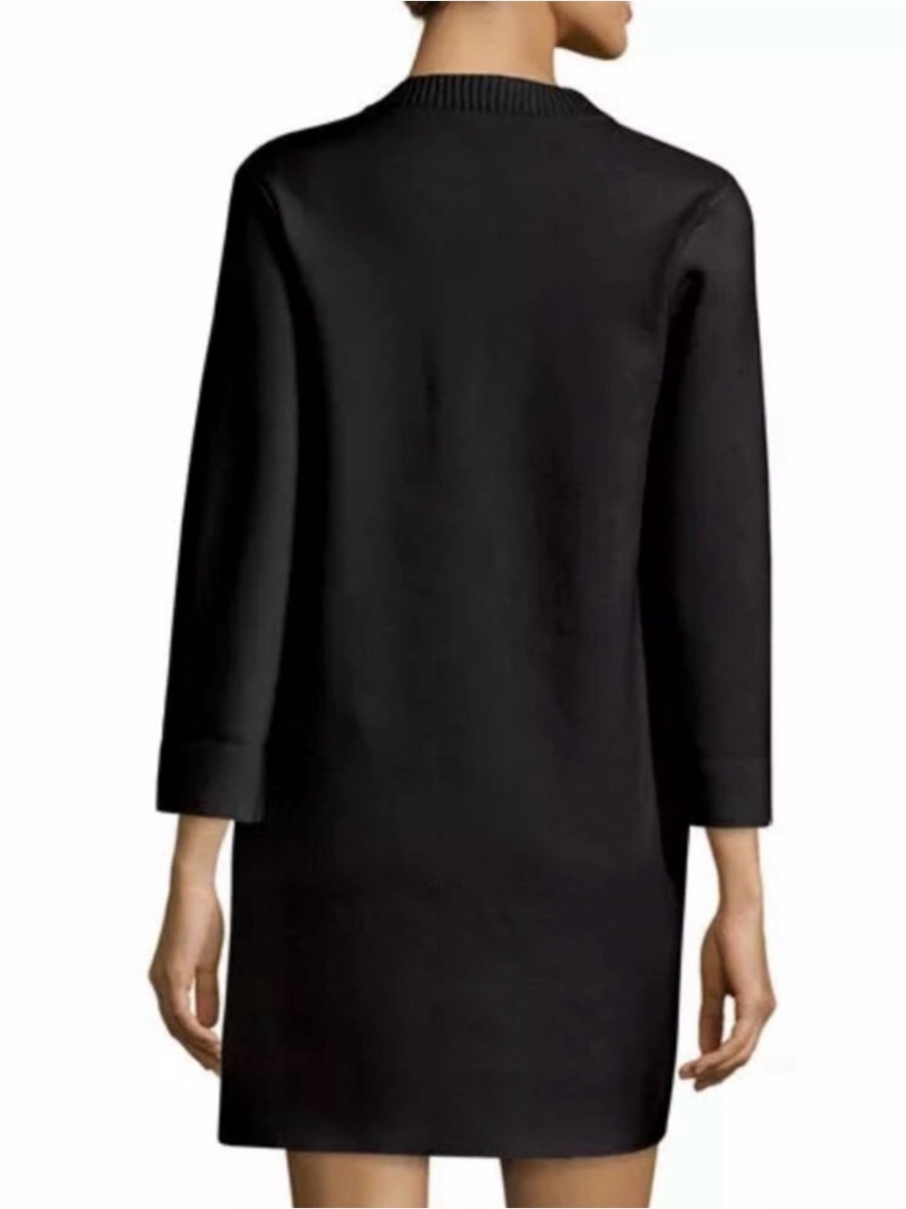 Theory Classic Black Lace-Up Long Sleeve Dress - Picture 2 of 9